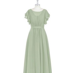 Azazie Daphne dress in dusty sage
